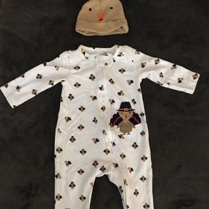 Thanksgiving pajamas and hat set